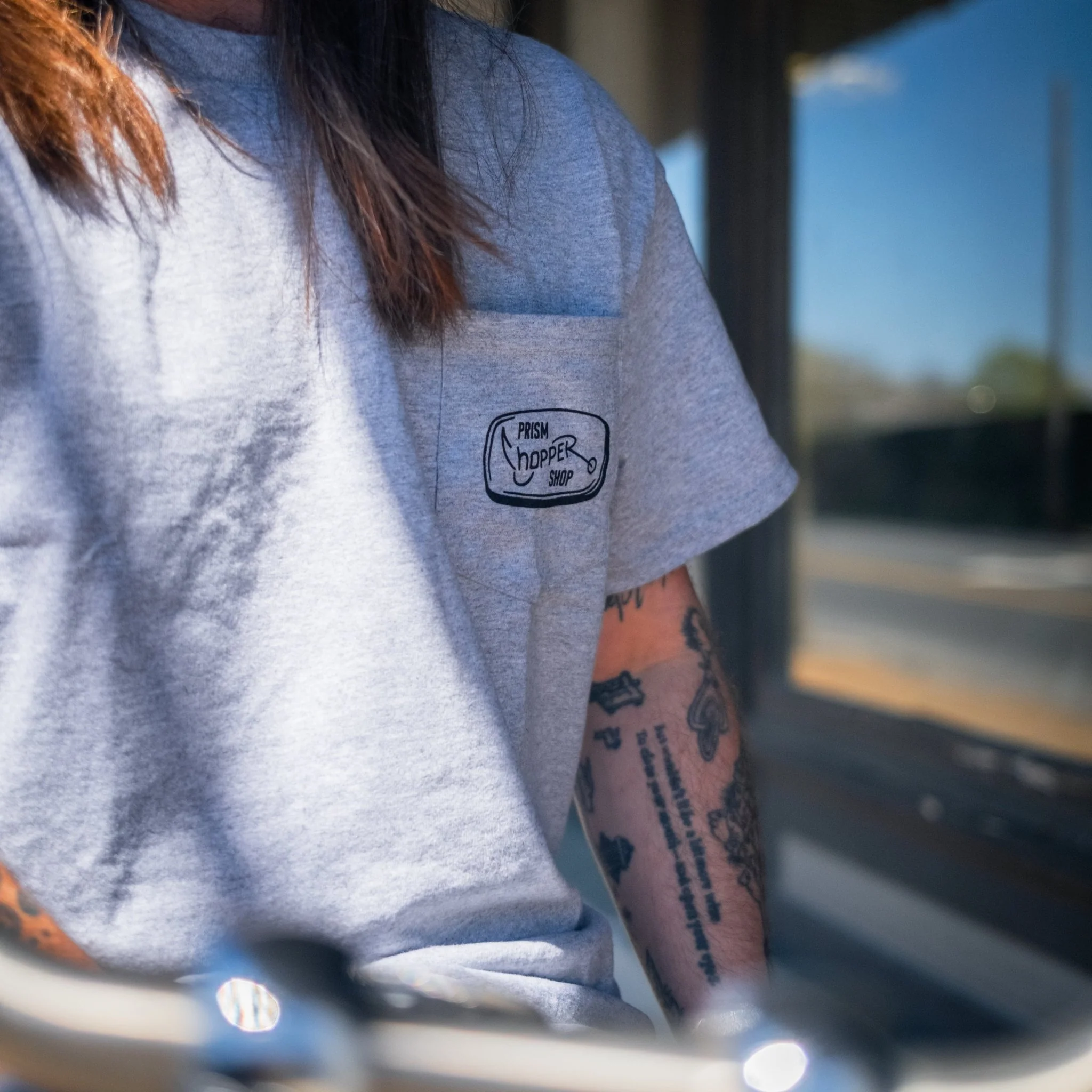 Chopper Shop Tee - Grey - Image 5